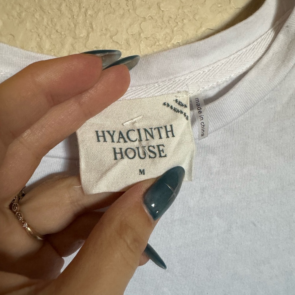 Tuckernuck HYACINTH HOUSE Floral Sleeve White Shelby Tee Sz Medium - Picture 5 of 8